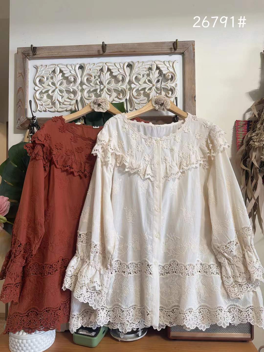 Summer Clothing For Japan - เสื้อผู้หญิงสวยงามปี 2026 สไตล์โมริเกิร์ล ผ้าฝ้าย ปักลายดอกไม้ 3