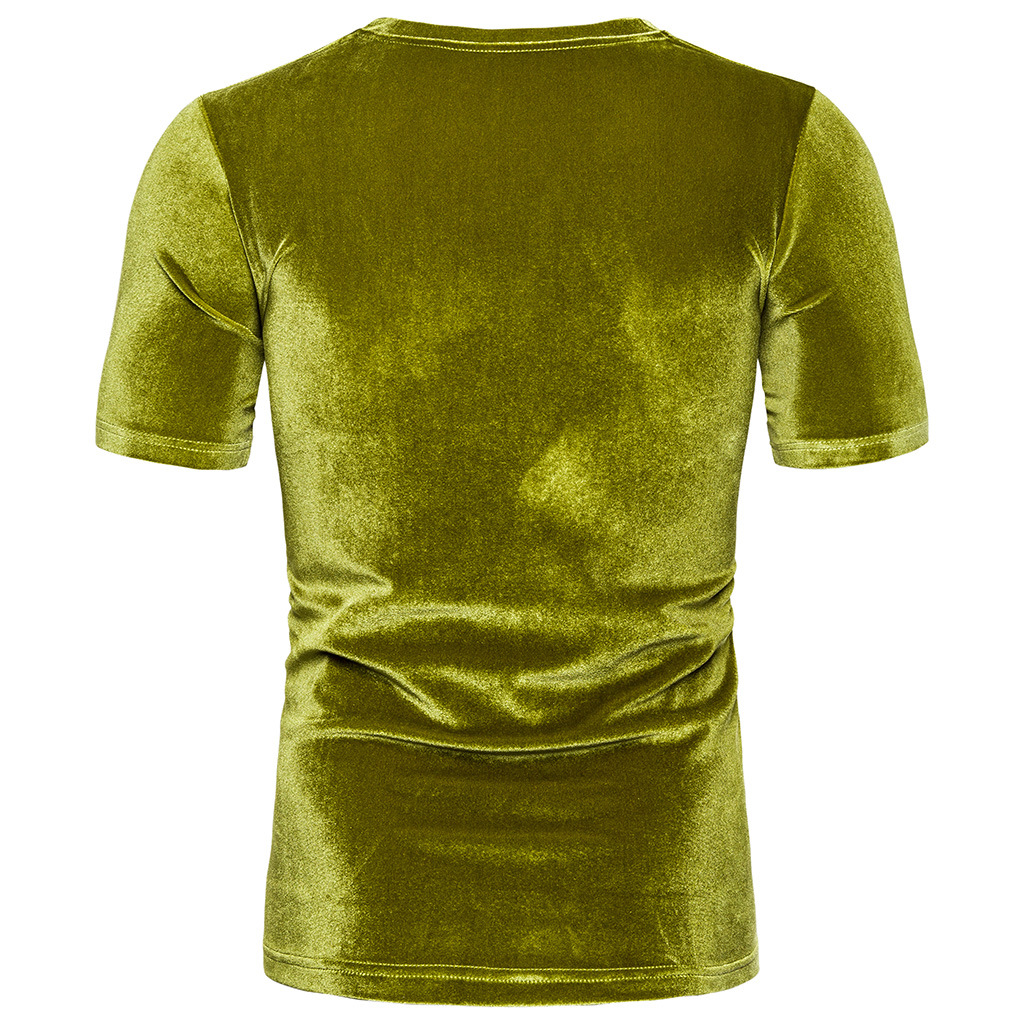 Summer Clothing Colors 2026 - เสื้อยืดกำมะหยี่ผู้ชาย High Street แขนสั้น 2026 ฤดูร้อน
