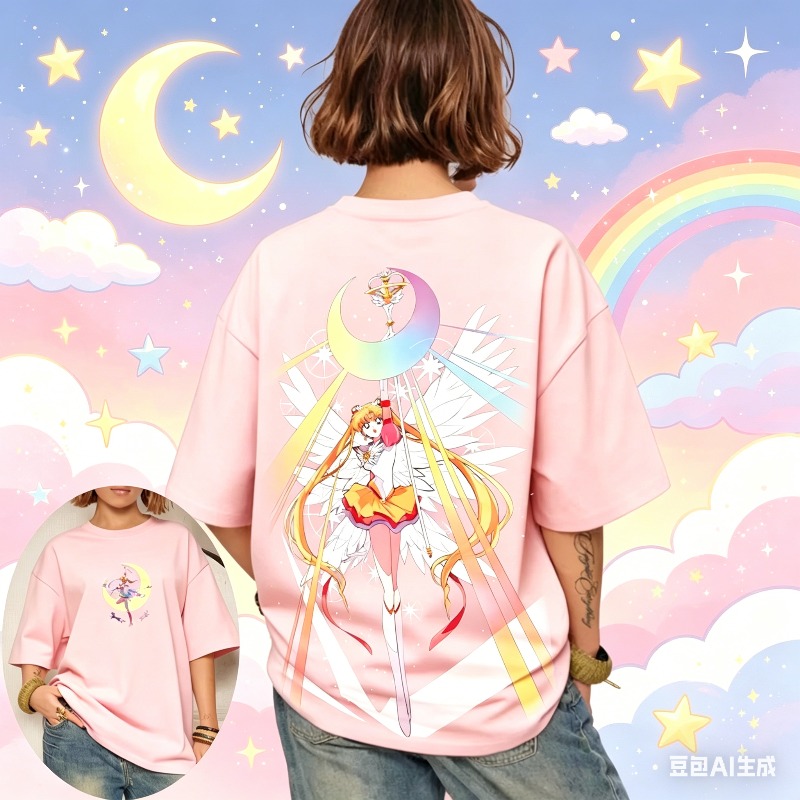 Summer Clothing Trends For Women 2026 - 2026 ใหม่เซเลอร์มูนเซเรน่าลำลองผู้หญิงเทรนด์แม่ลูกเสื้อยืดแขนสั้นฤดูร้อนขนาดใหญ่สบายหลวม Y2k ท็อป