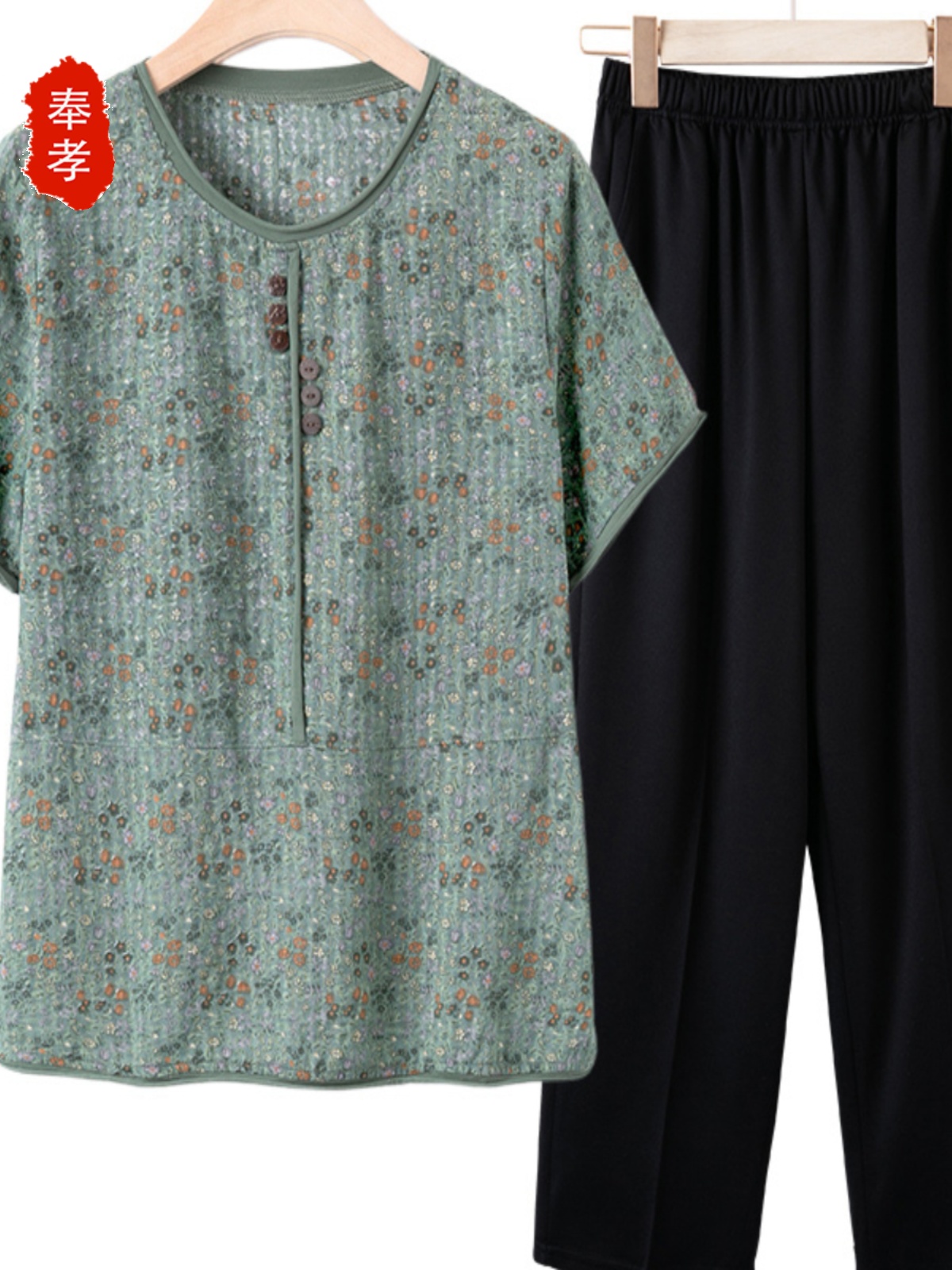 Summer Clothing Over 60 - เสื้อแขนสั้นผ้าฝ้ายผสมไหมสไตล์ลำลองสำหรับคุณย่า ชุดแฟชั่นฤดูร้อนสำหรับผู้หญิงวัยกลางคนและผู้สูงอายุ