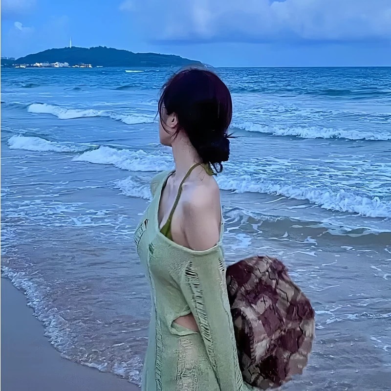 Swim Cover Up Mesh - ชุดบิกินี่สองชิ้นสุดเซ็กซี่สำหรับผู้หญิง พร้อมผ้าคลุมตาข่าย ดีไซน์เก๋ ช่วยเสริมหน้าอก น่ารัก เหมาะสำหรับวันพักผ่อนที่ชายหาด