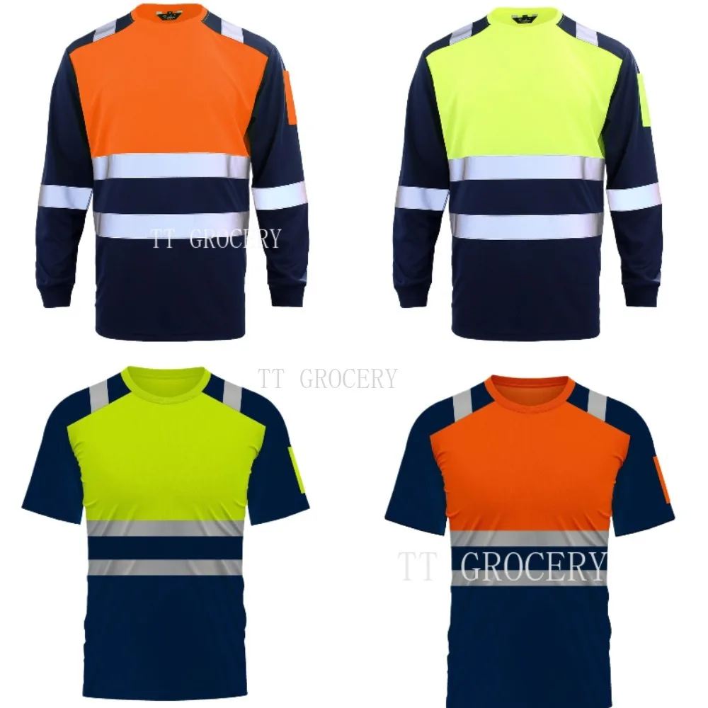 Summer Hi Vis Clothing - เสื้อทํางานเพื่อความปลอดภัยการมองเห็นสูงฤดูร้อนเสื้อยืดทํางานระบายอากาศเสื้อยืดสะท้อนแสงแห้งเร็วเสื้อ Hi Vis เสื้อผ้านิรภัย