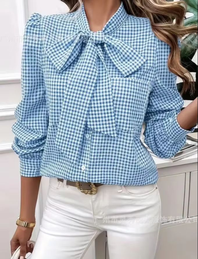 เสื้อเชิ้ตลายตารางหมากรุกสไตล์ - Tie Front Shirt บทวิจารณ์และราคา