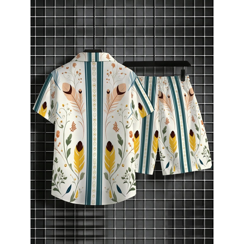 ชุดฤดูร้อนผู้ชาย 2 ชิ้น เสื้อฮ - Beach Shirt Hawaiian บทวิจารณ์และราคา