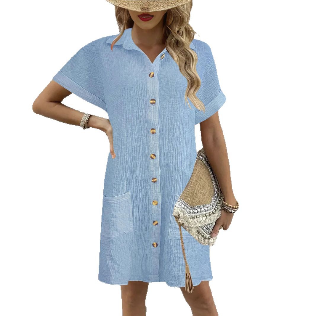 เดรสเชิ้ตติดกระดุม ปกเสื้อแบบล - Summer Clothing Amazon บทวิจารณ์และราคา