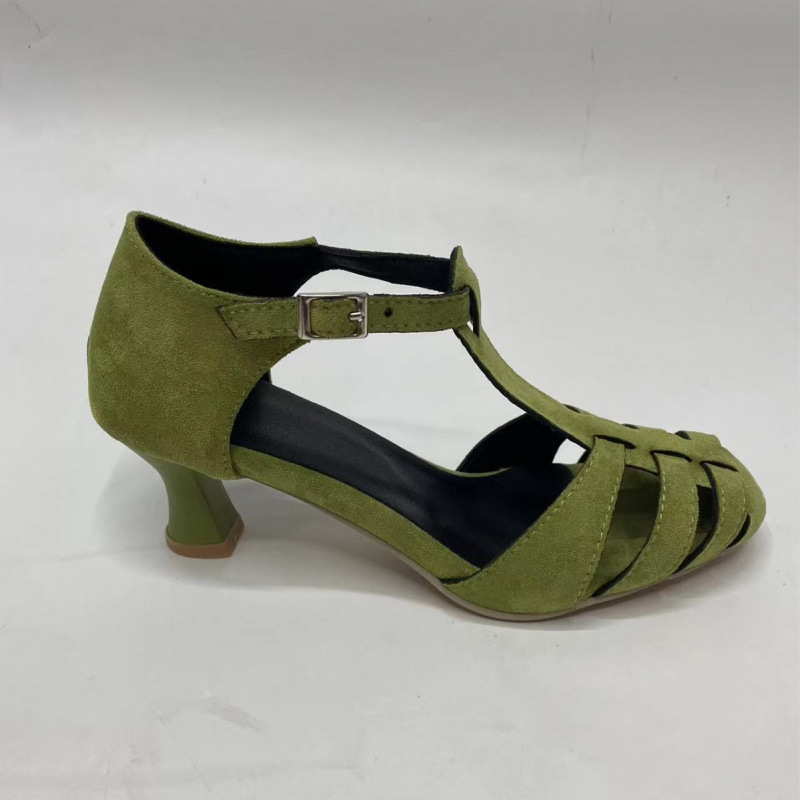 รองเท้าส้นเตี้ยแบบ T-Strap สีเ - Summer Clothing Office บทวิจารณ์และราคา