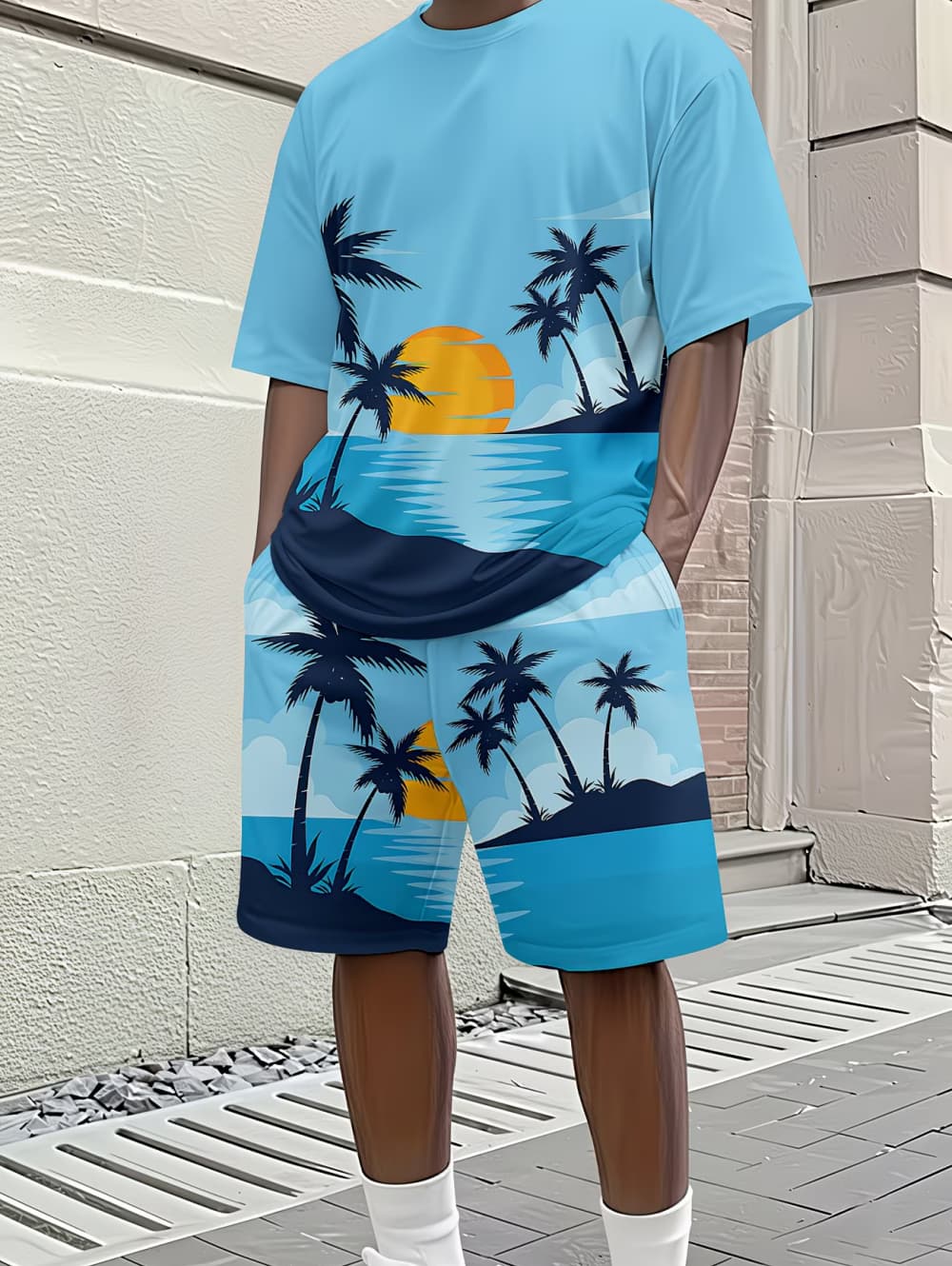 ชุดเซ็ต 2 ชิ้น ลายต้นปาล์มฮาวา - Beach Shirt Hawaiian บทวิจารณ์และราคา