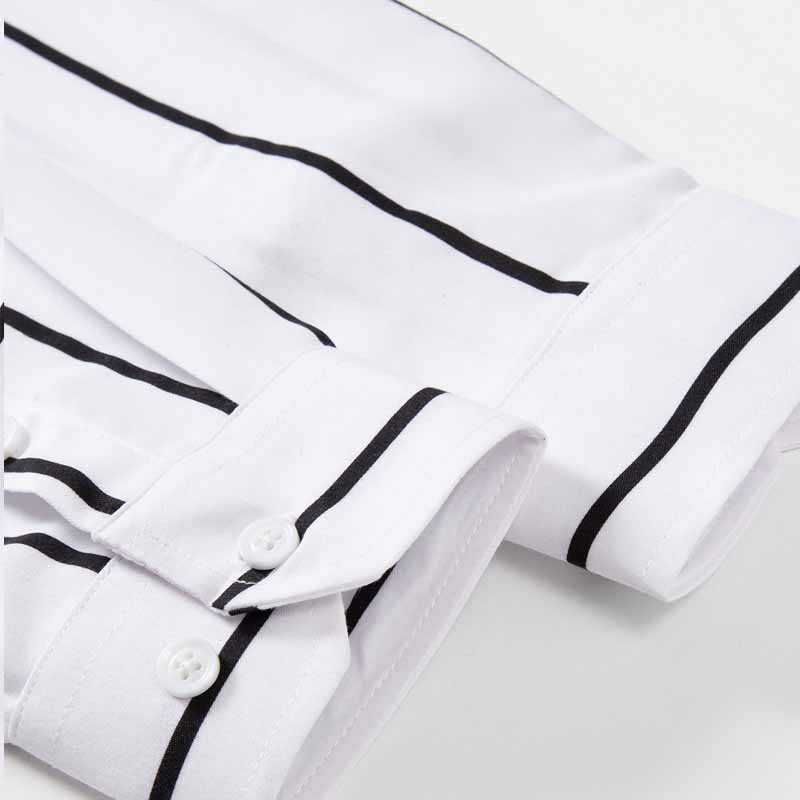 เสื้อเชิ้ตลายทางแขนยาวทรงเข้าร - Summer Clothing Office บทวิจารณ์และราคา