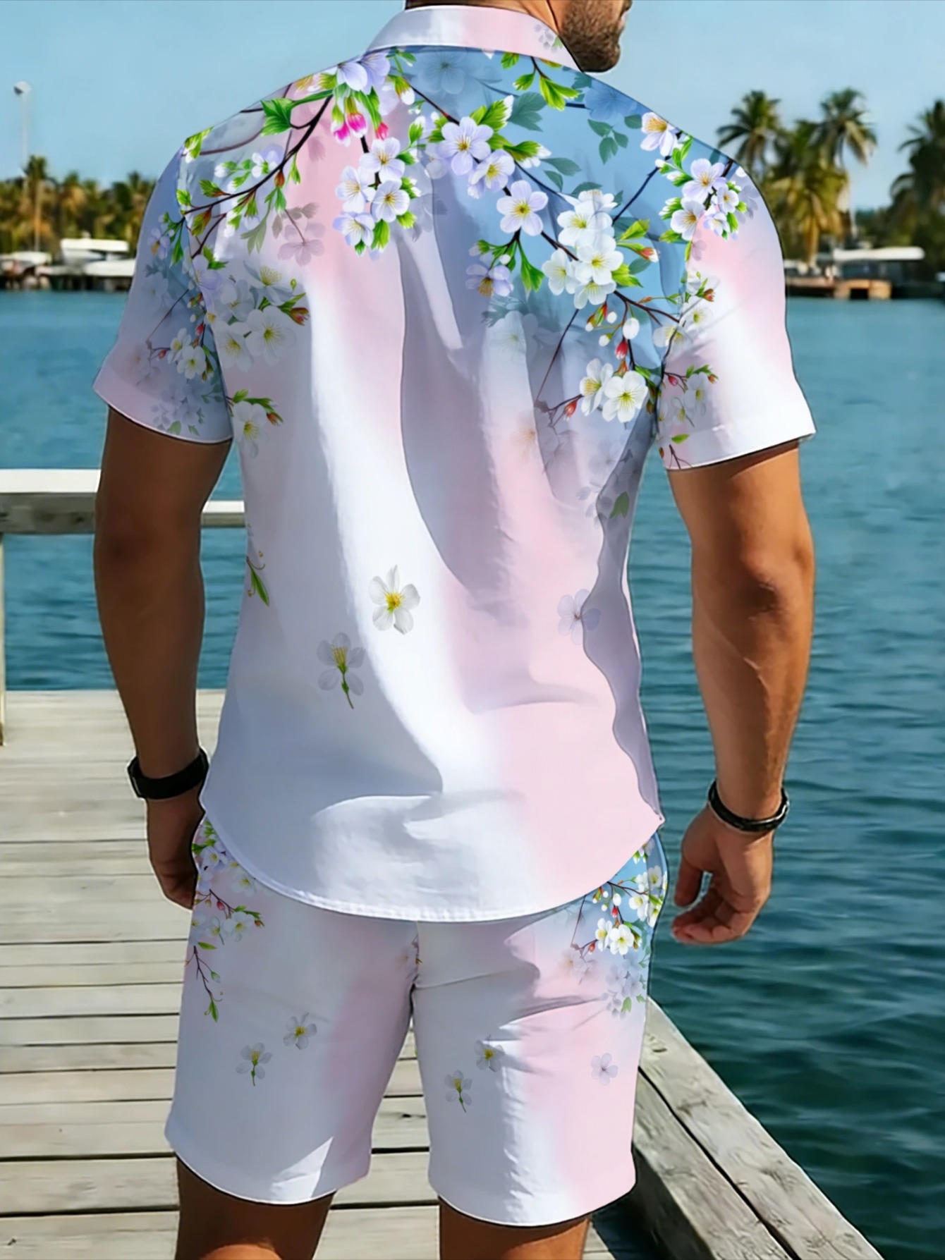 ชุดฮาวาย 2 ชิ้นสำหรับผู้ชาย ลา - Beach Shirt Hawaiian บทวิจารณ์และราคา