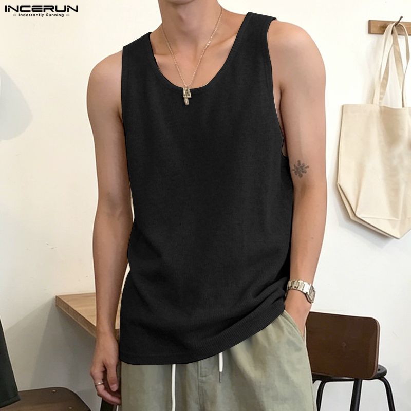 เสื้อกล้ามผู้ชาย INCERUN สีพื้ - Summer Clothing Colors 2026 บทวิจารณ์และราคา