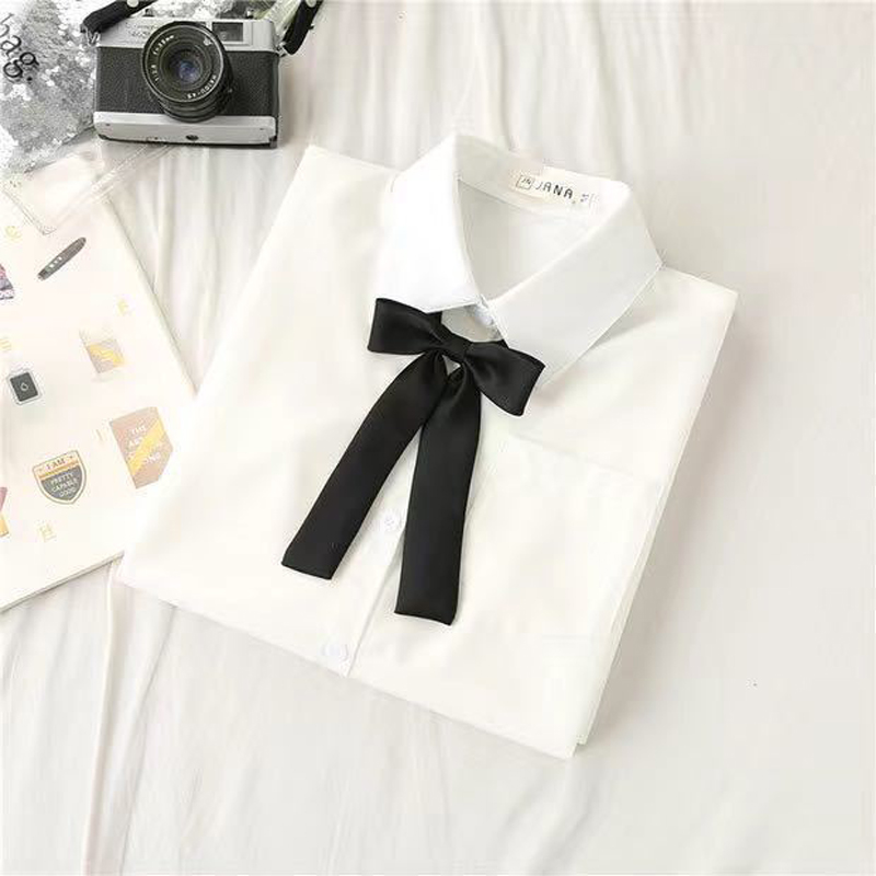 JK เสื้อโรงเรียนแฟชั่นสไตล์เพร - Tie Front Shirt บทวิจารณ์และราคา