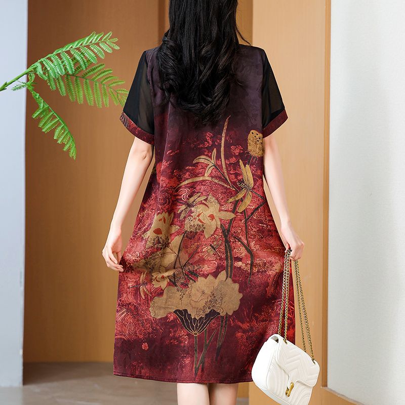 เดรสพิมพ์ลายความยาวปานกลาง สไต - Summer Clothing Over 60 บทวิจารณ์และราคา