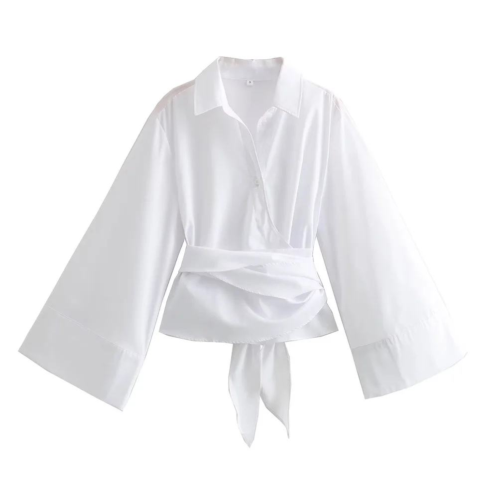 เสื้อเชิ้ตผ้าปอปลินกระดุมคู่แบ - Tie Front Shirt บทวิจารณ์และราคา