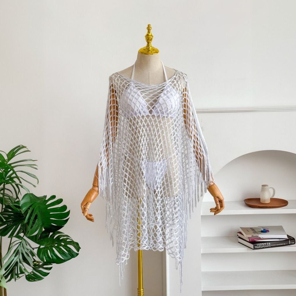 เสื้อคลุมกันแดดโครเชต์สีพื้นปร - Swim Cover Up Mesh บทวิจารณ์และราคา
