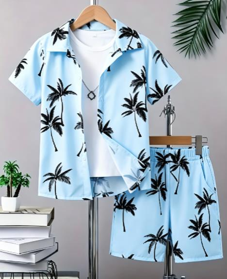 ชุดเซ็ตผู้ชายลายพืชเขตร้อนฮาวา - Beach Shirt Hawaiian บทวิจารณ์และราคา