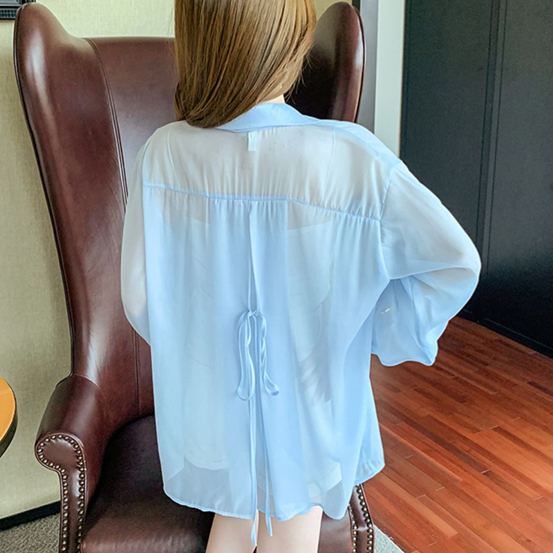 เสื้อเชิ้ตผูกหลังแบบติดกระดุมส - Tie Front Shirt บทวิจารณ์และราคา