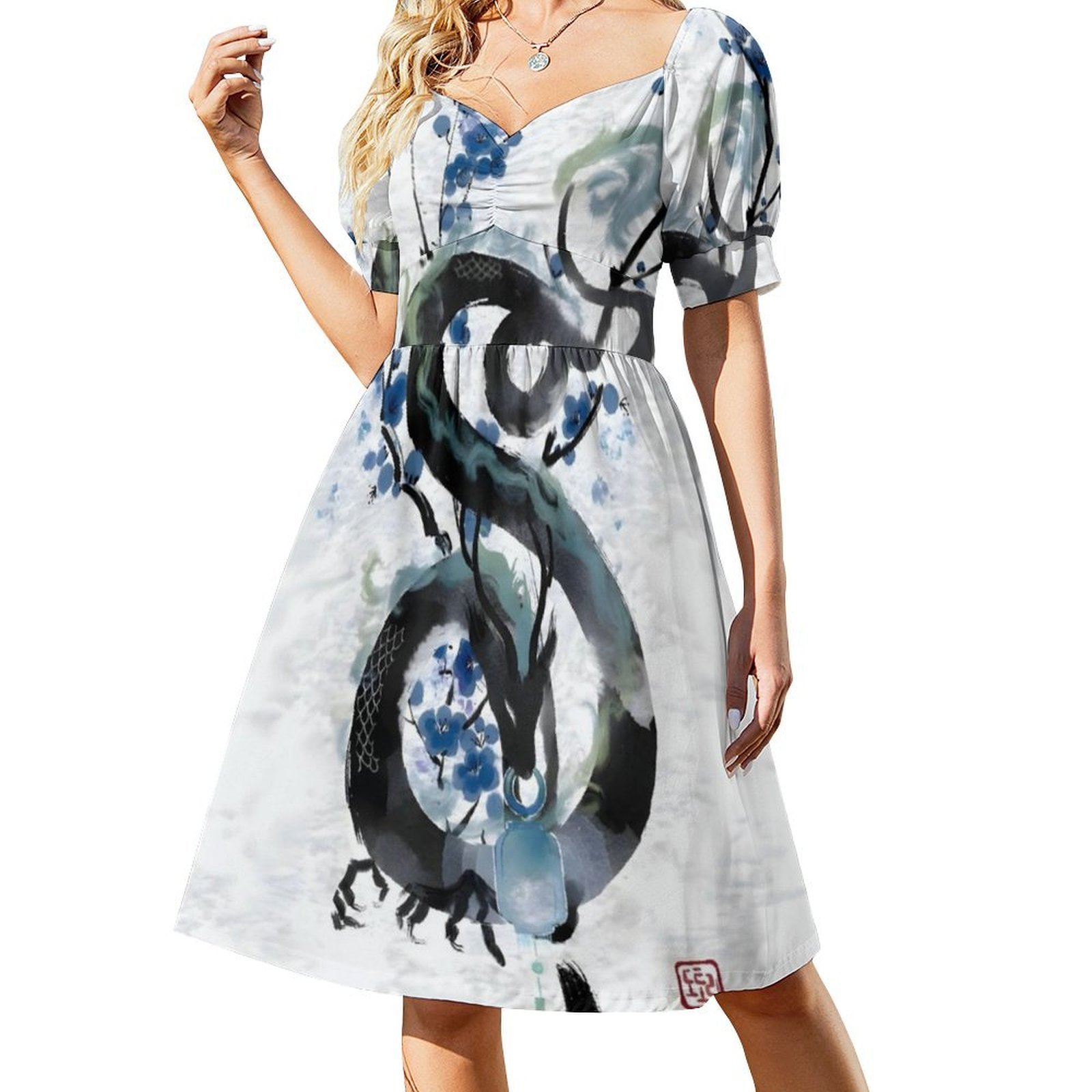 ชุดเดรสสตรีทแวร์ลายพิมพ์มังกรส - Summer Clothing For Japan บทวิจารณ์และราคา